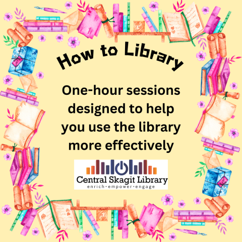 A picture that says "How to Library" with a description of the program.