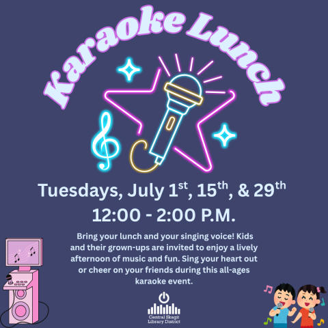 An image of a microphone, stars, and music notes. Inside the image is all the information that can be found on this events detail page.