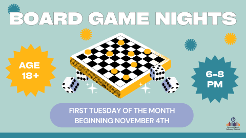 Picture of board games with details about the program